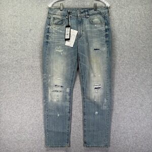 G-Star RAW 3301 Jeans Womens 27/32 Blue Mid Boyfriend Distressed Superstretch